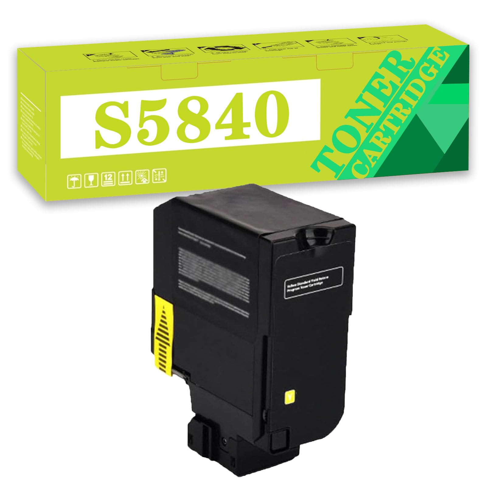 Compatible Toner Cartridges Replacement for Dell 593-BBXU 593-BBXV 593-BBXW 593-BBXX to Use with S5840 S5840CDN Printers, High Print 7,000 Pages Yellow*1
