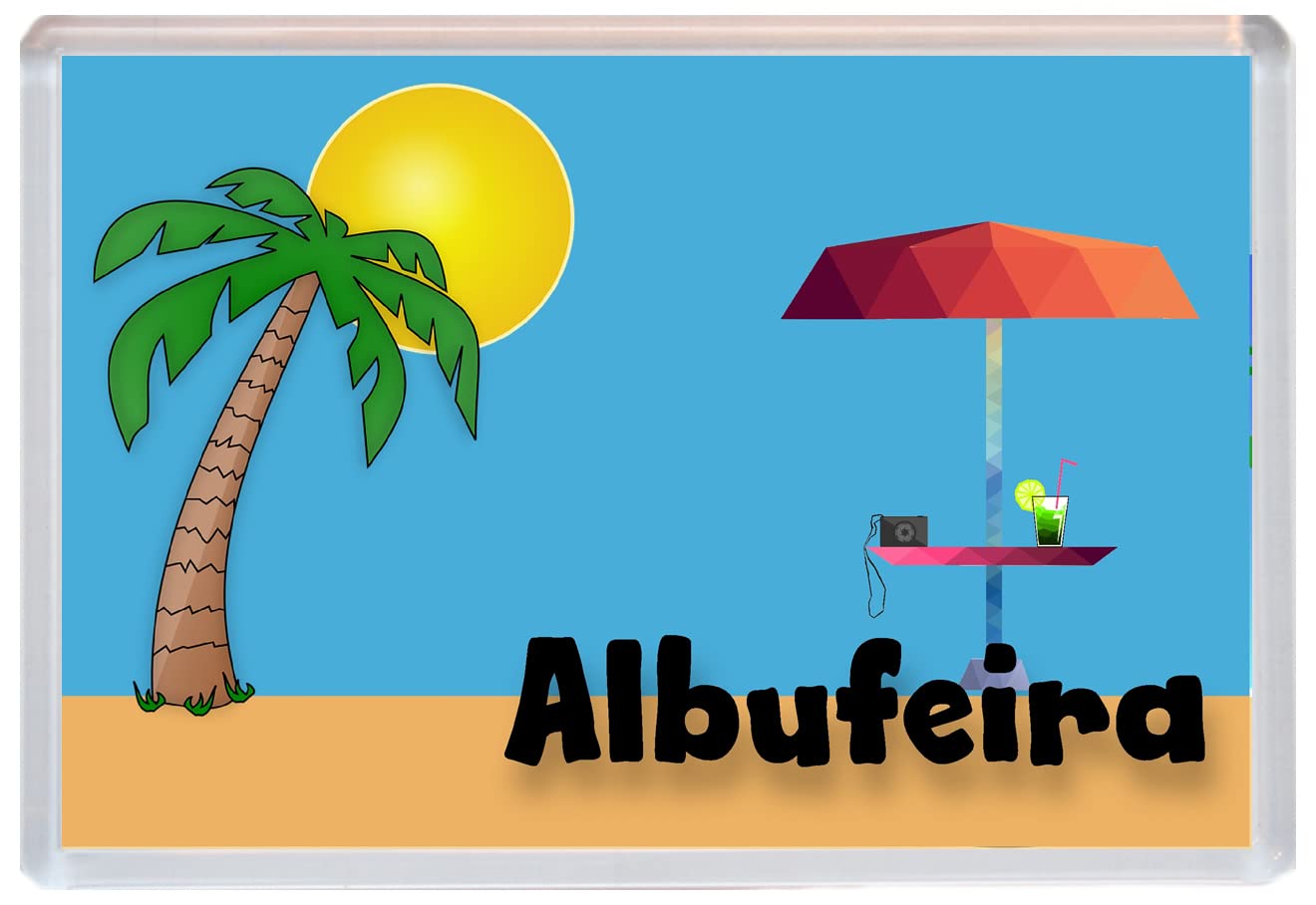 Baked Bean Store Multicolor Albuferia - Portugal - 96 X 67Mm Jumbo Fridge Beach Magnet/Magnets