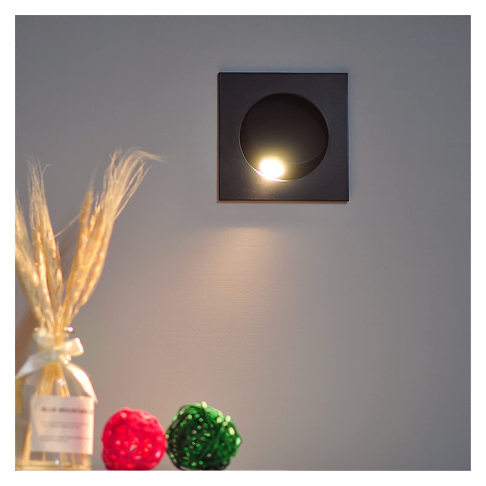 Lámpara de pared, lámpara de pared empotrada de 3 W LED para lectura de cabecera, estilo moderno, luces nocturnas para dormitorio, ángulo de haz ajustable libremente, lámpara de pared moderna
