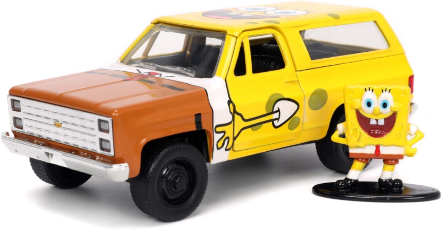 Jada Toys Spongebob Squarepants 1:32 1980 Chevy Blazer K5 Die-cast Car and 1....