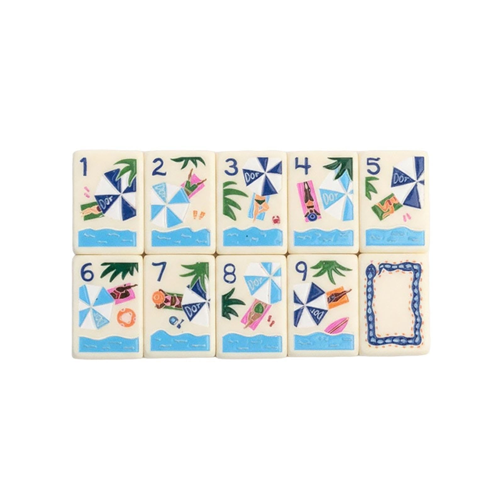 Juego de Mahjong Americano, 160 fichas de Acuarela Tropical con Bolso