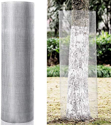 Goplus 36'' x 50' Hardware Cloth, 1/2 inch Welded Cage Wire Galvanized Hardware Cloth Metal Mesh Chicken Netting Rabbit Fence Wire Window (36'' x 50')