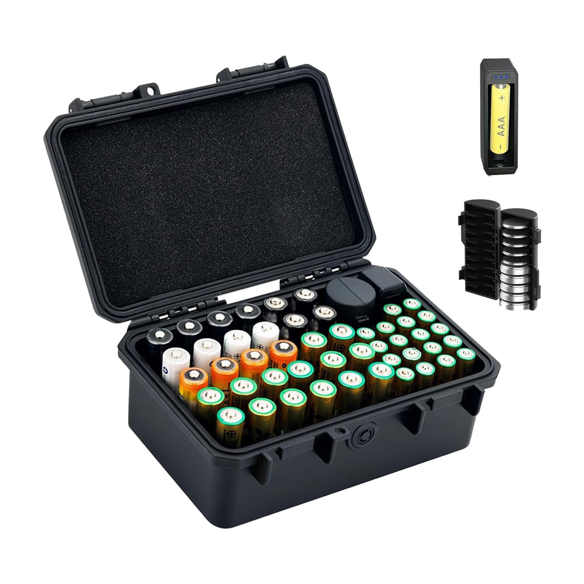 Amazon | KIWIFOTOS 大容量 電池ケース 単3形 / AA x30本+ 単4形 / AAA
