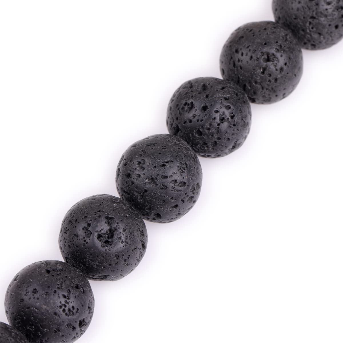 Perles de lave noire 20mm naturelles pour remplacer vos composants en plastique
