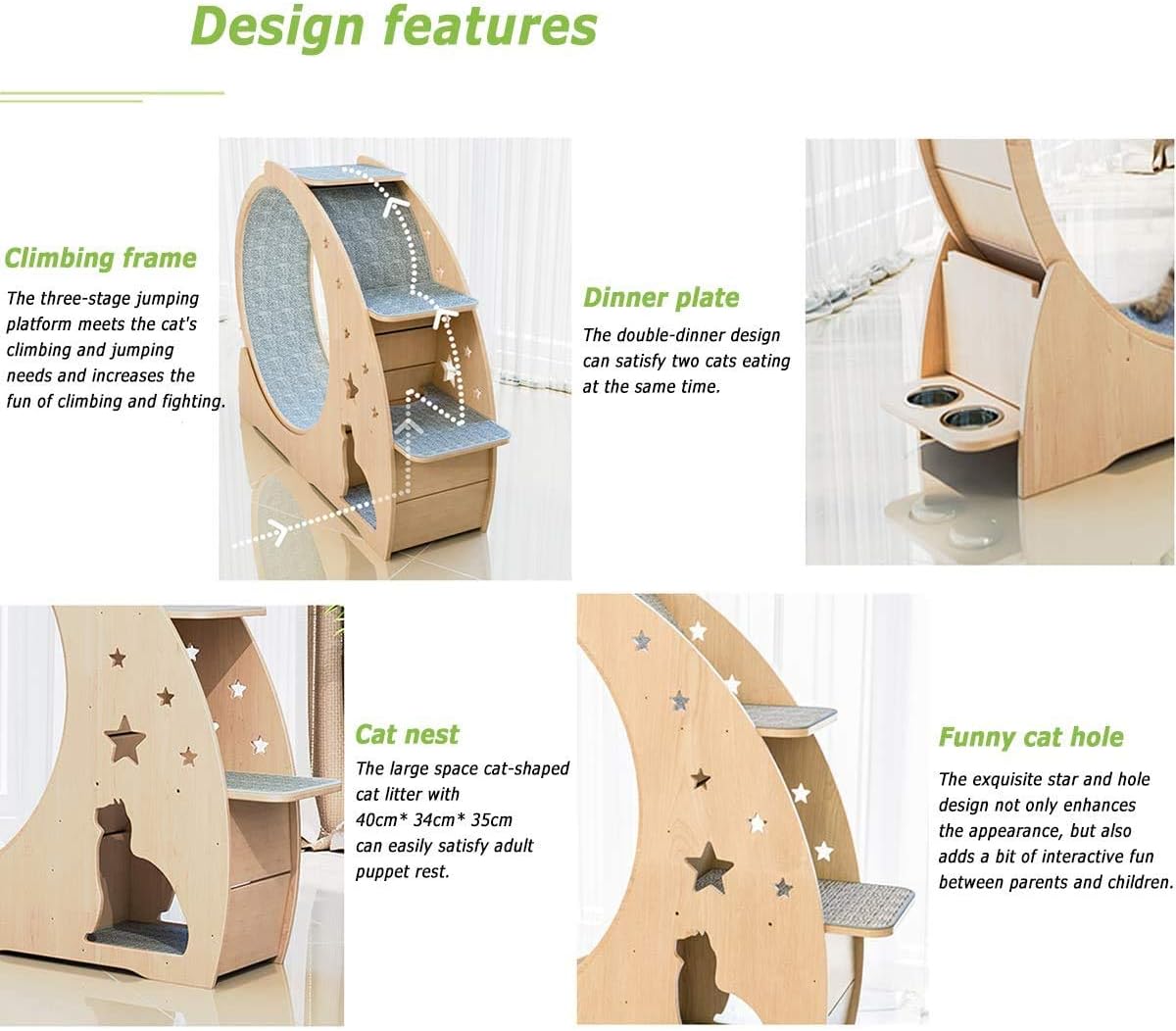 Cat Sports Running Wheel, Cats Wheel Wood Climbing Frame, Cat Litter Fitness Wheel, Oversized Roller Cat Indoor Activity Center,Small