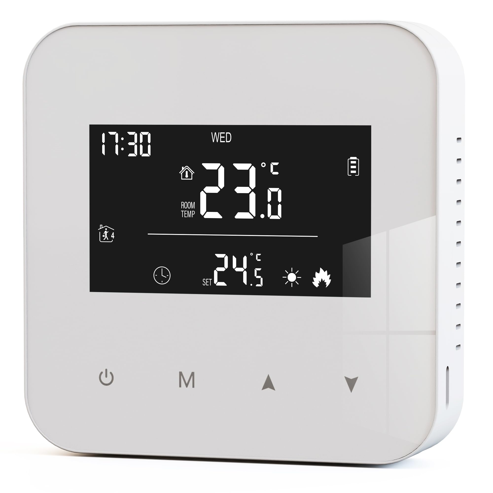 Termostato de 2 Hilos para calderas de Gas, termostato de baterÃa programable Diario, cronotermostato Manual de Ambiente de Pared. No Incluye baterÃas y el Producto no se Puede conectar a Wi-Fi.