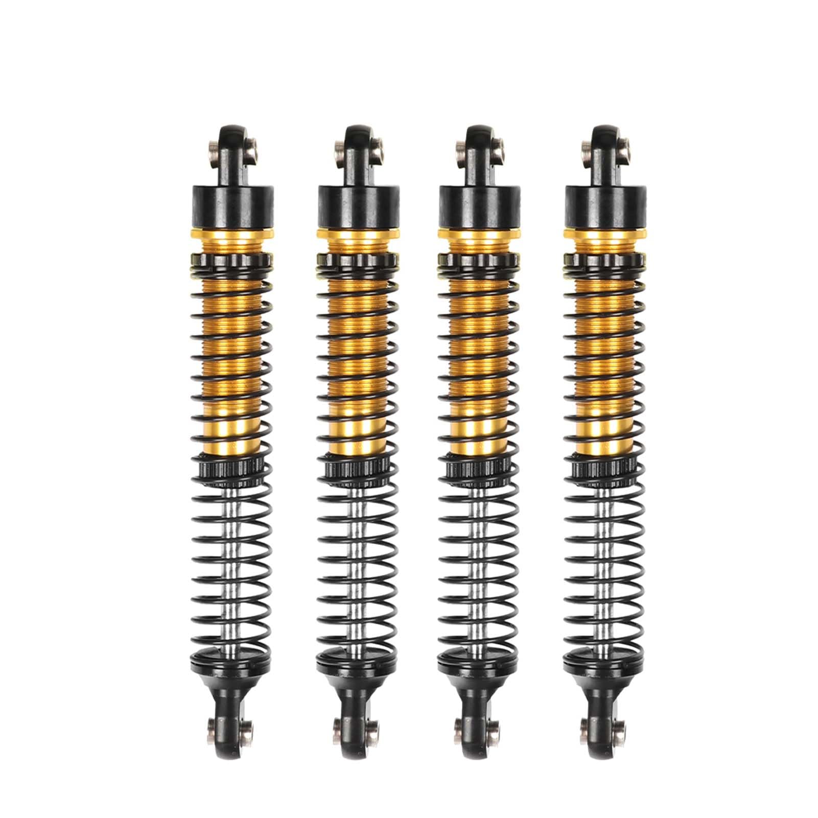 KEEDA 4PCS Aluminum Threaded Shock Absorbers Oil Damper for 1/18 RC Crawler Car TRX4M TRX4MT 1/12 RC Crawler Upgrade Parts (Gold, 71mm) - Image 4