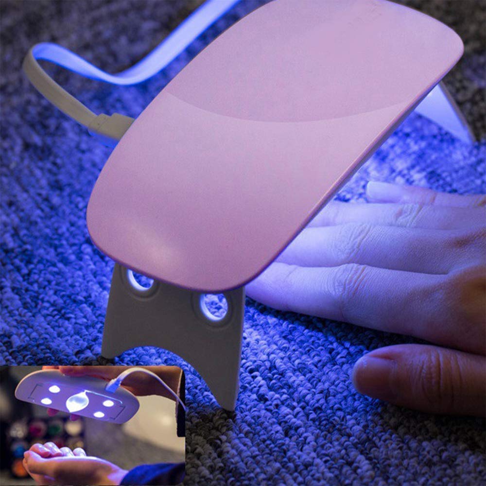 HINGOL 6W LED UV Nail Polish Drayer,Mini Foldable Nail Lamp,Nail Polish Dryer Curing Lamp Light Portable,Gel Based Nail Polish For All Kind Of Nail Paints