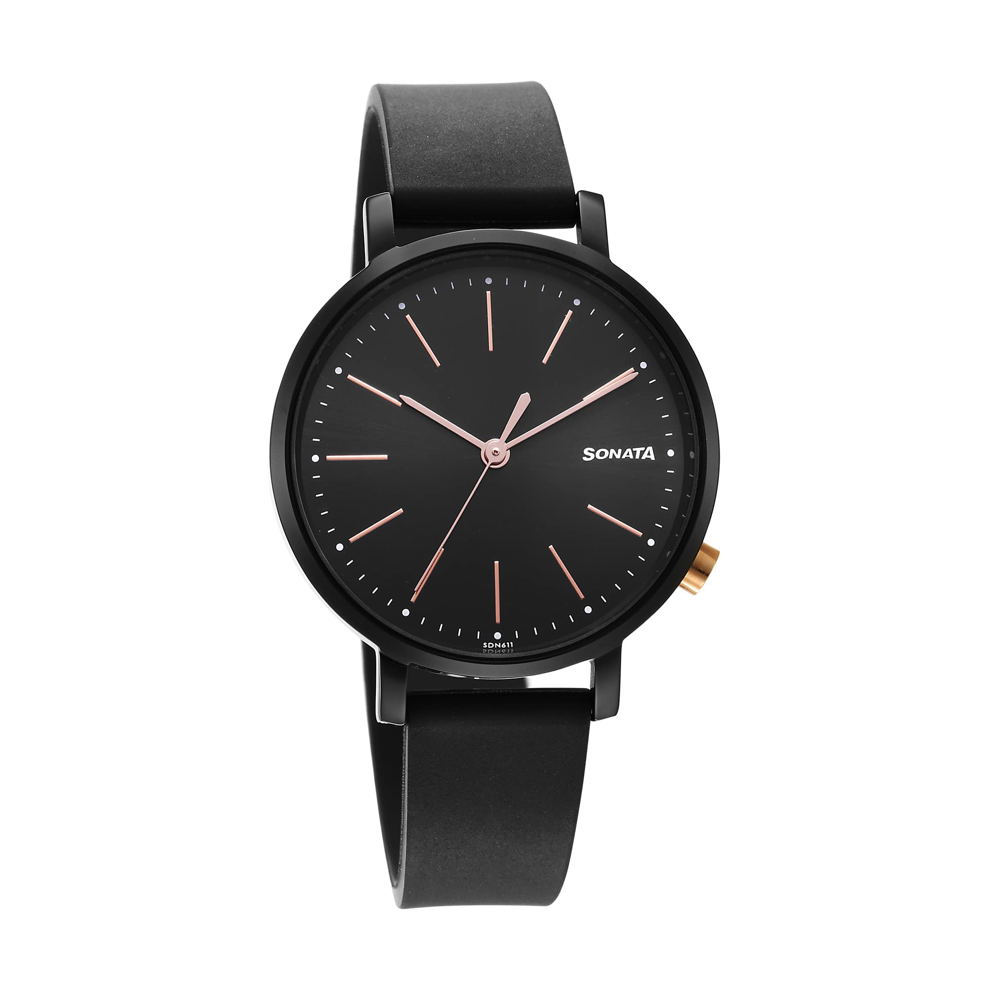 Sonata Essentials Black Dial Polyurethane Strap Watch for Women-NS87045KP01 (B0BXB7TR64) Amazon Price History, Amazon Price Tracker