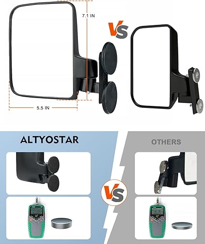 Miniatura 2 de Altyostar Espejos laterales magnéticos para tractor, espejo lateral de alta resistencia compatible con tractores compactos de tamaño completo