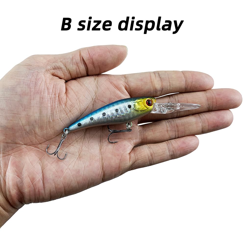 30 pièces/20 pièces/10 pièces Ensemble de vairon appât Dur leurre de pêche Bar brochet Eau salée fraîche mer 3D Yeux Wobbler matériel manivelle Kit