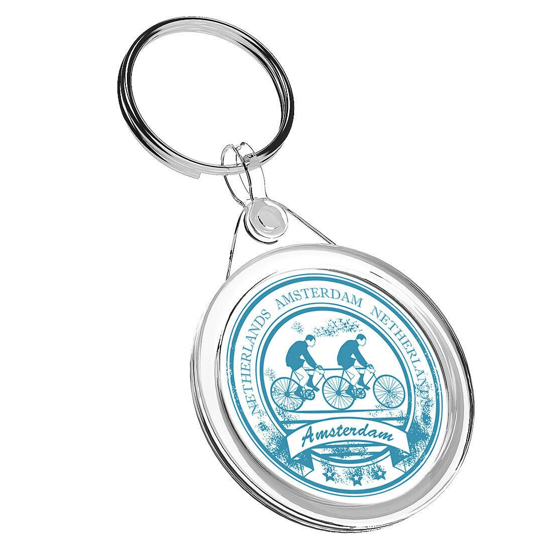 Destination Vinyl Keyrings Unisex Kids Multi 1 X Amsterdam Netherlands - Keyring Ir02 Mum Dad Kids Birthday #5953