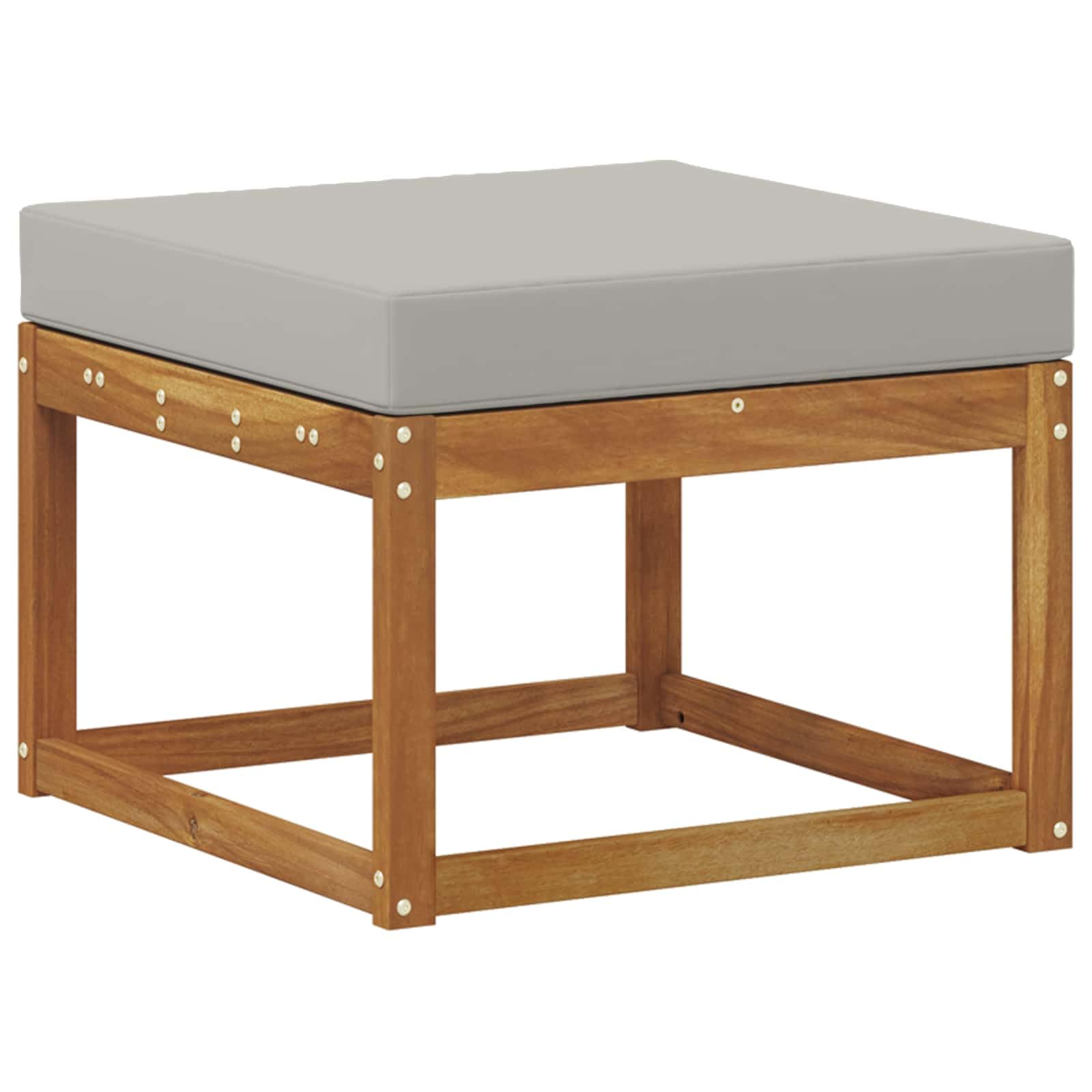 Outdoor-Sofagarnitur 6-TLG. modernes Design, wetterfestes Massivholz Akazie, Sitzgruppe für Garten, Balkon, Terrasse, inklusive Tisch, Hocker, Kissen, einfache Montage
