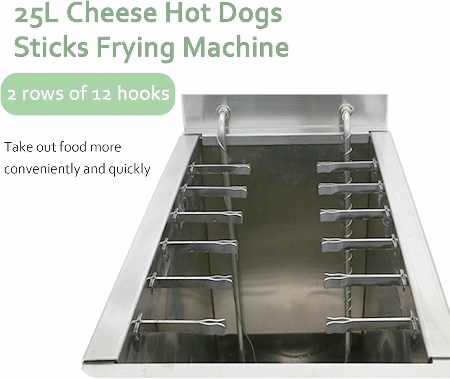 Corn Dog Fryer, Electric Commercial Cheese Hot Dogs Sticks Maker Machine,Automatic Deep Fryers, for Home Kitchen Restaurant~/