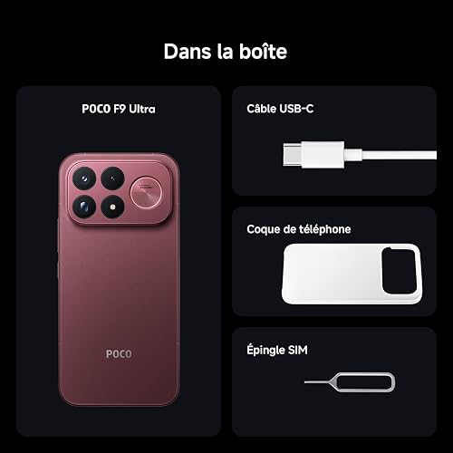 POCO F9 Ultra, Smartphone 16+512 Go, Rouge, Batterie 8050 mAh, Charge 100 W - 4