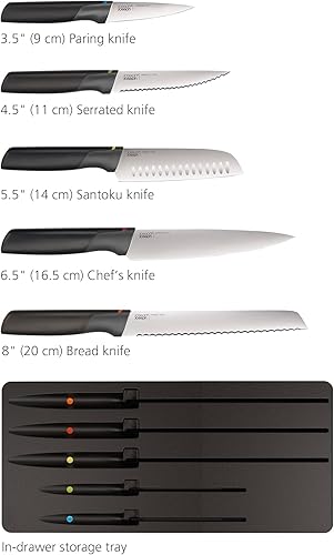 Miniatura 5 de Joseph Joseph Elevate Your Cooking - Juego de cuchillos y utensilios de cocina de 10 piezas con bandejas de almacenamiento en el cajón