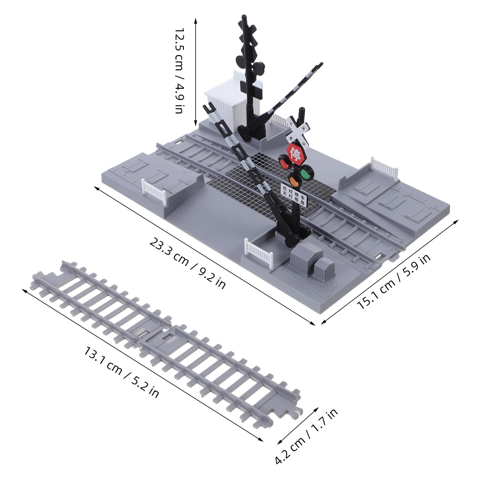 UKCOCO 1 set di binari per passaggio a livello in miniatura con barriera in