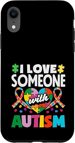 Love Someone with Autism Awareness Puzzle Piece Ribbon Case for iPhone XR