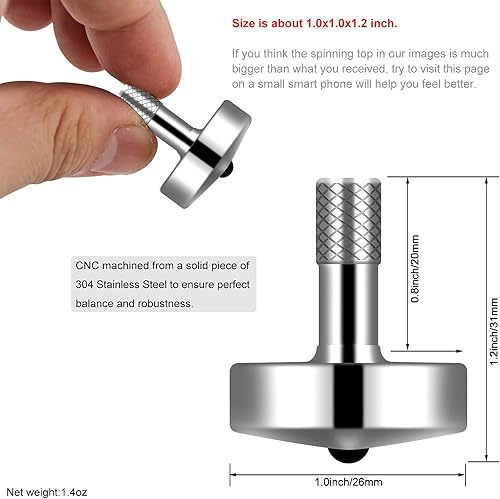 Miniatura 2 de DjuiinoStar Parte superior giratoria larga duración (5-8 minutos), con base de vidrio (diámetro 3.15" longitud focal -11.8 in borde pulido) y