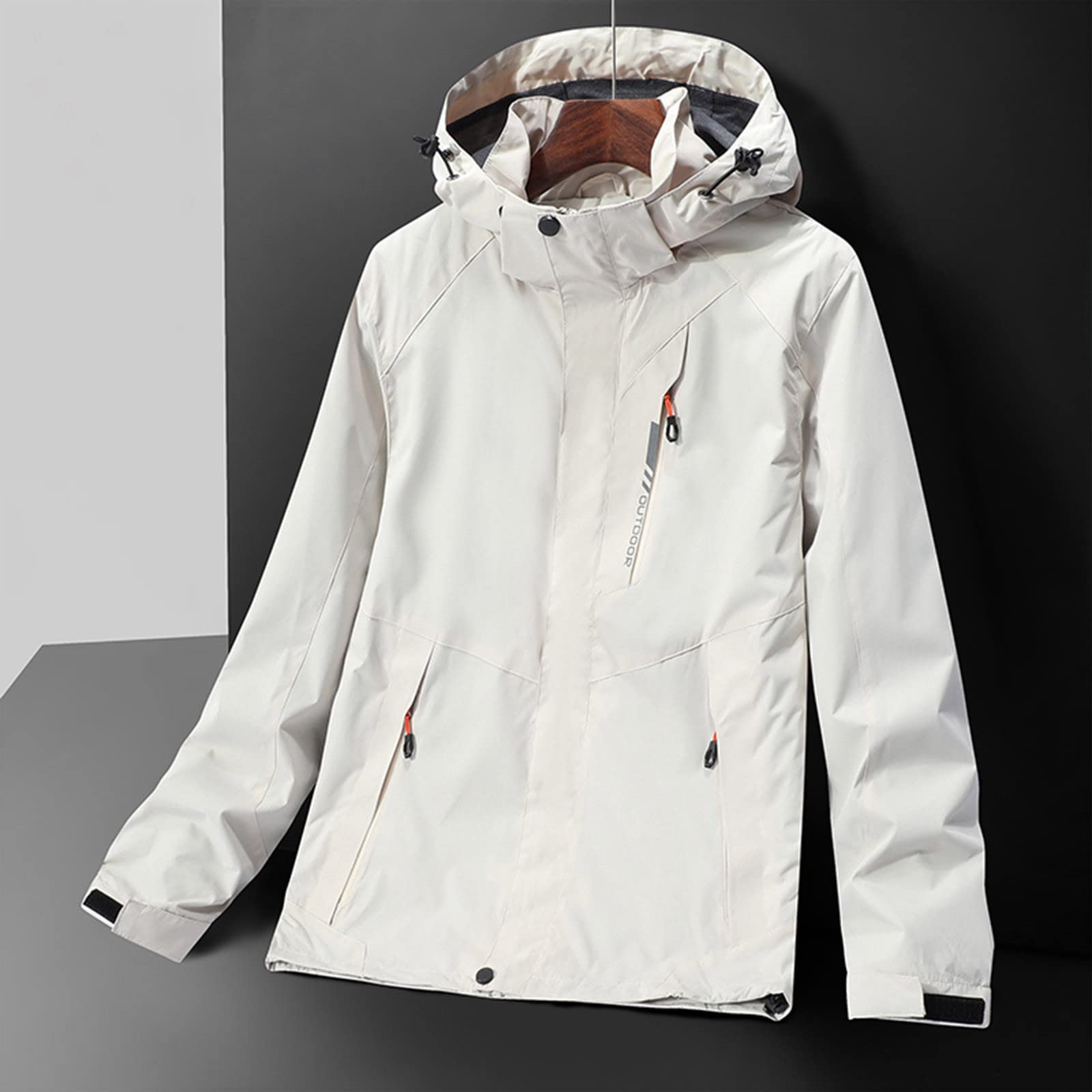 Impermeabile Uomo Poncho Giacca Antipioggia con Cappuccio Top con Cordoncino Traspirante Cappotto Pioggia Giacca Leggera Asciugatura Rapida per Primavera Estate All'aperto