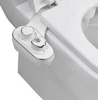 bidet, Hot and Cold Water Non-electric Bidet Attachment for Toilet, Self Cleaning and Dual Nozzle for Women and Rear Wash, Push Button Switch for Easy Using (White)