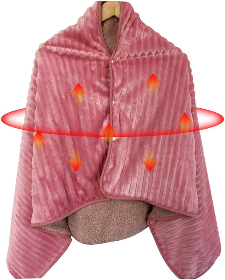 WOOLALA USB Plaid Heated Shawl Blanket, Wearable Fleece