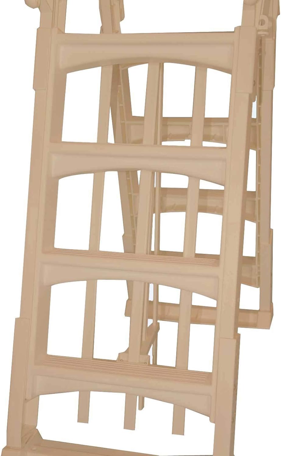 Vinyl Works A Frame Ladder with Barrier for Swimming Pools 48 to 56" Tall, Taupe