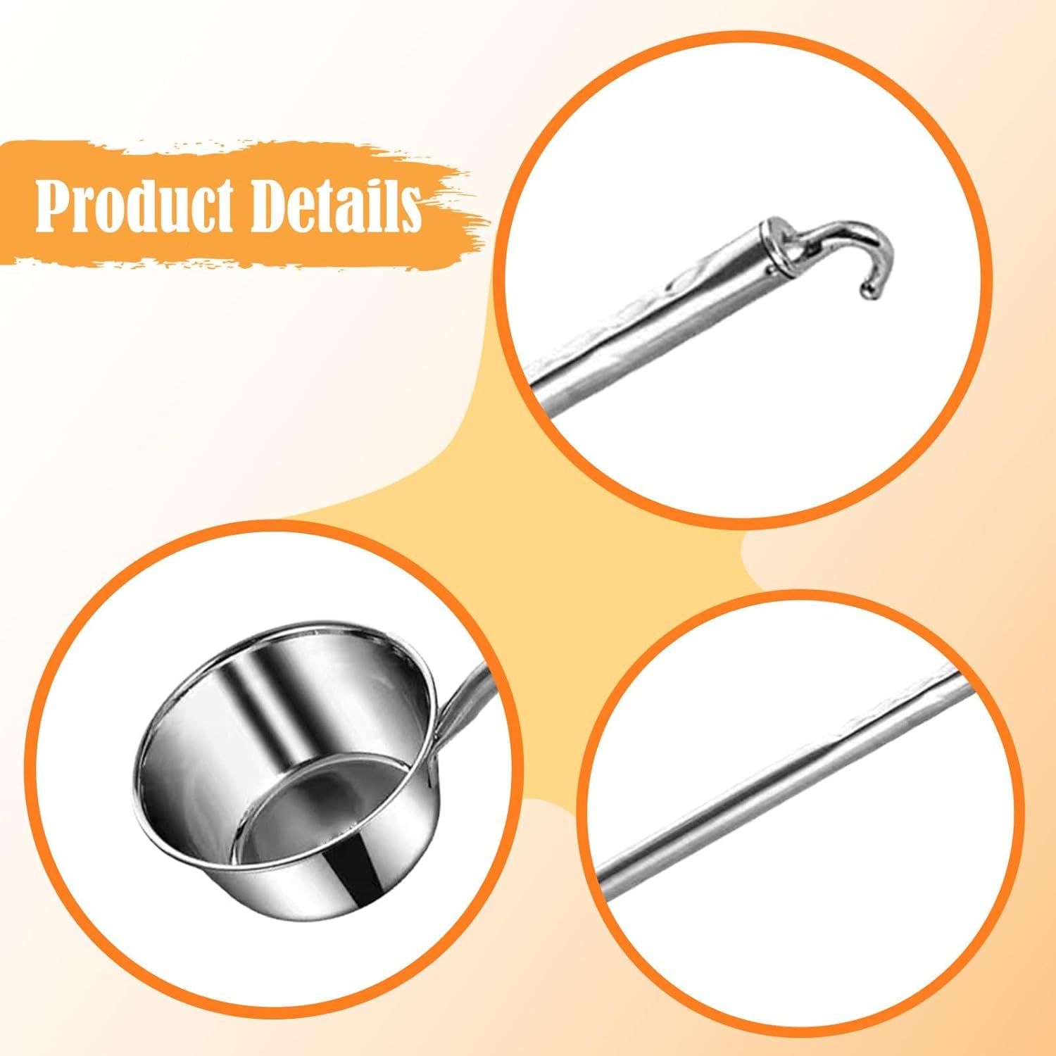 Stainless Steel Water Ladle Cup Long Handle Soup Spoon,Spoon,for Hair Washing Cooking Bath Rinse Kitchen Watering Flowers, XL