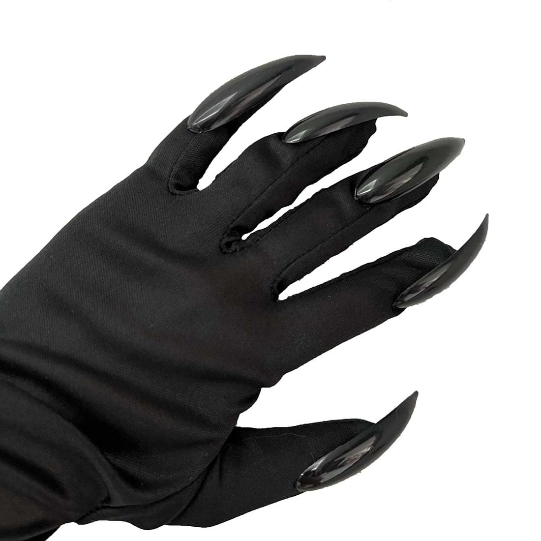 Cubahop Halloween Black Gloves with Long Nails Cosplay Costume Claw Paw Gloves Mitts Pointed Fingernails Ghost Bizarre Gloves Hand Mittens for Halloween Cosplay - Image 4