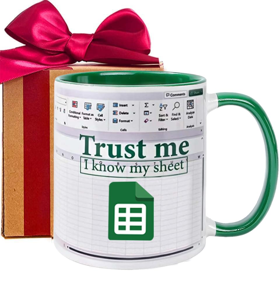 WFFW Funny Spreadsheet Excel Coffee Mugs 11oz - Trust Me I Know My Sheet Mug - Novelty Accountant Gift for Bankers, Accountants, Analysts & CFO/CPA Collectors