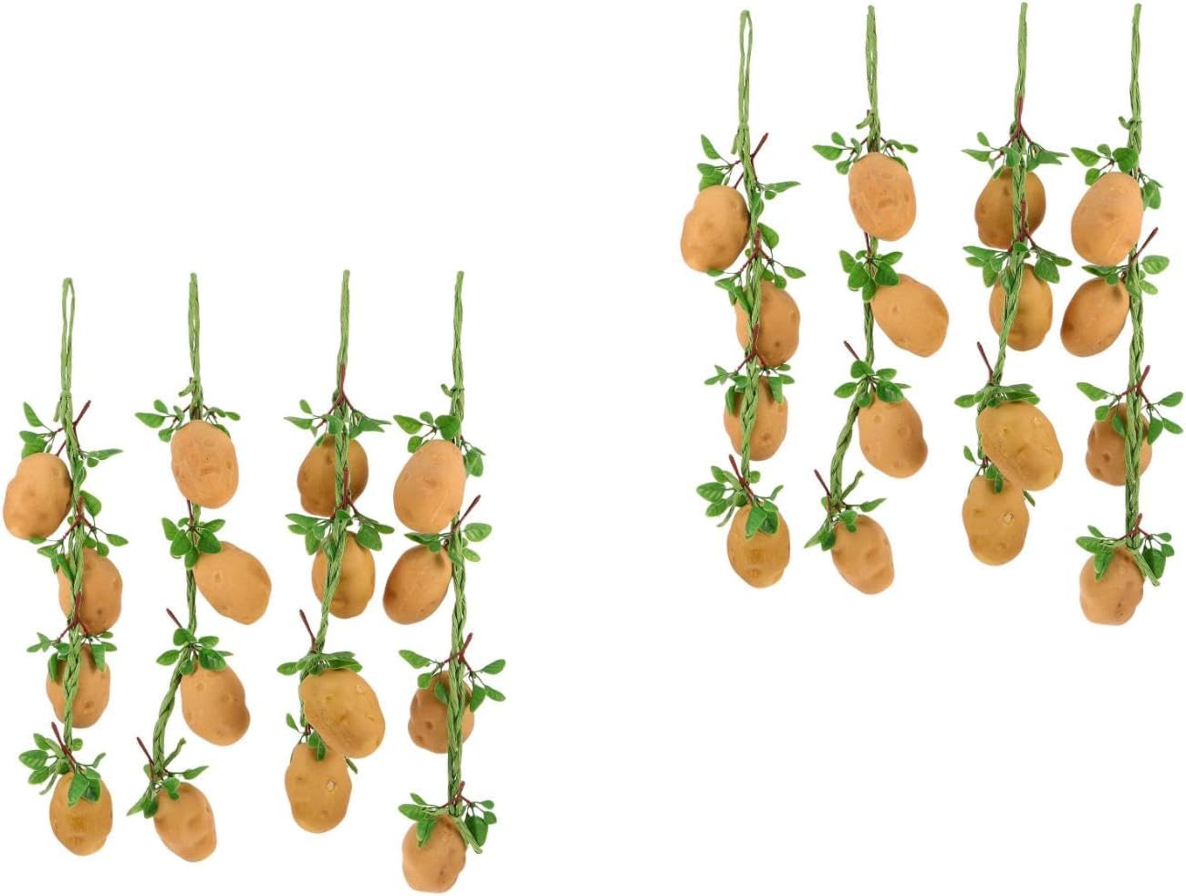 LUOZZY 8 Pcs Artificial Hanging Potato String Simulated Lifelike Vegetable Fruit Garland Vine for Farm Party Wall Decorations