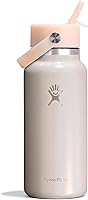 Vista 46 de Hydro Flask - Boca ancha, tapa con popote flexible, color negro (Black), 32 onzas