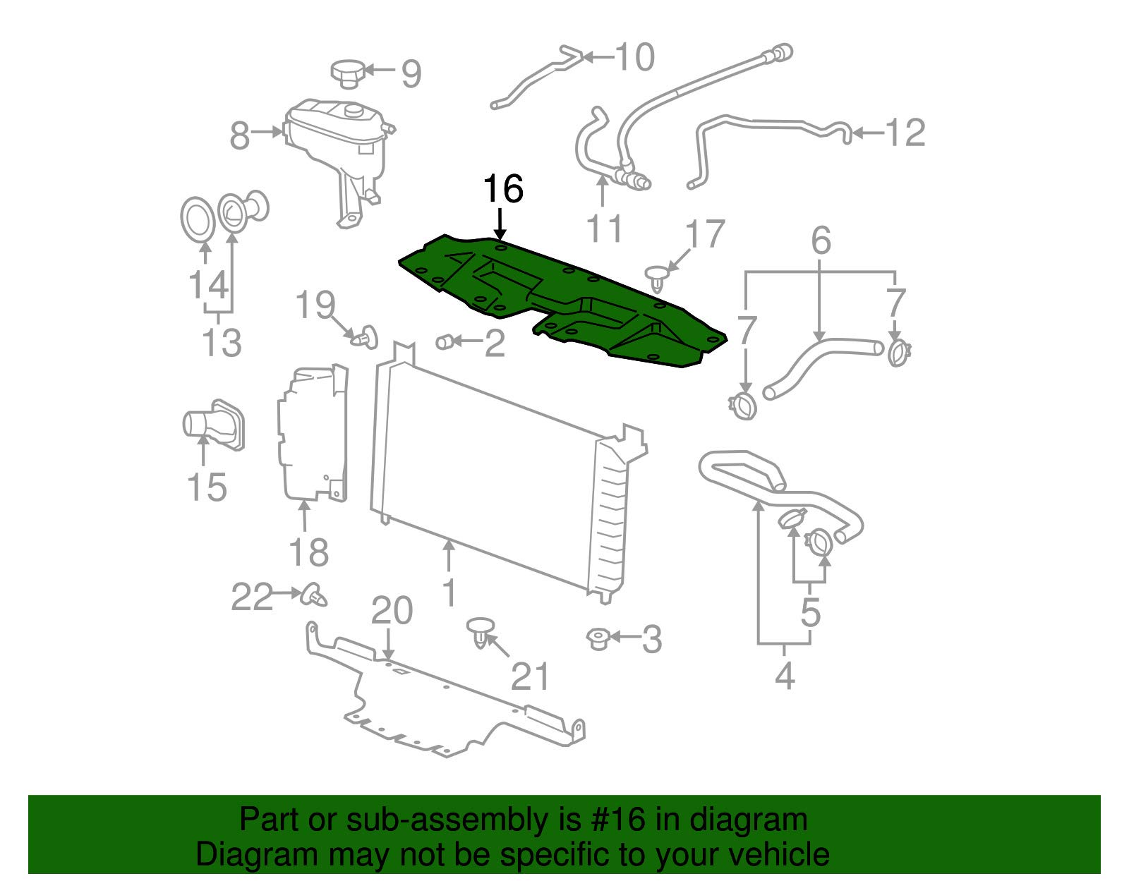 Amazon.com: Genuine GM 22737376 Radiator Air Baffle, Upper  