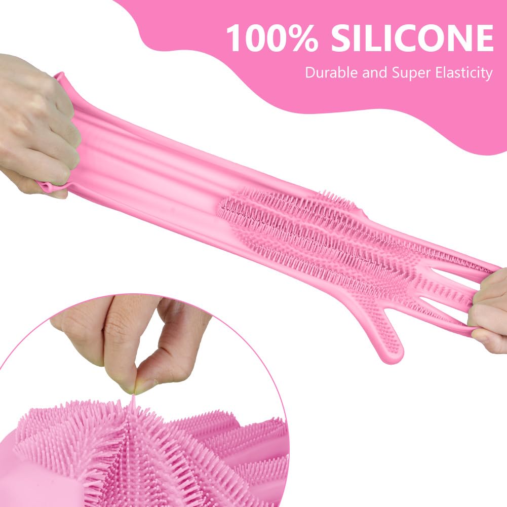 AMFUN Guanti da Toelettatura per Animali Domestici, Guanto per Gatti Cani, Guanti da Bagno in Morbido Silicone con Spazzola A Setole Morbide per Cani Gatti Coniglio