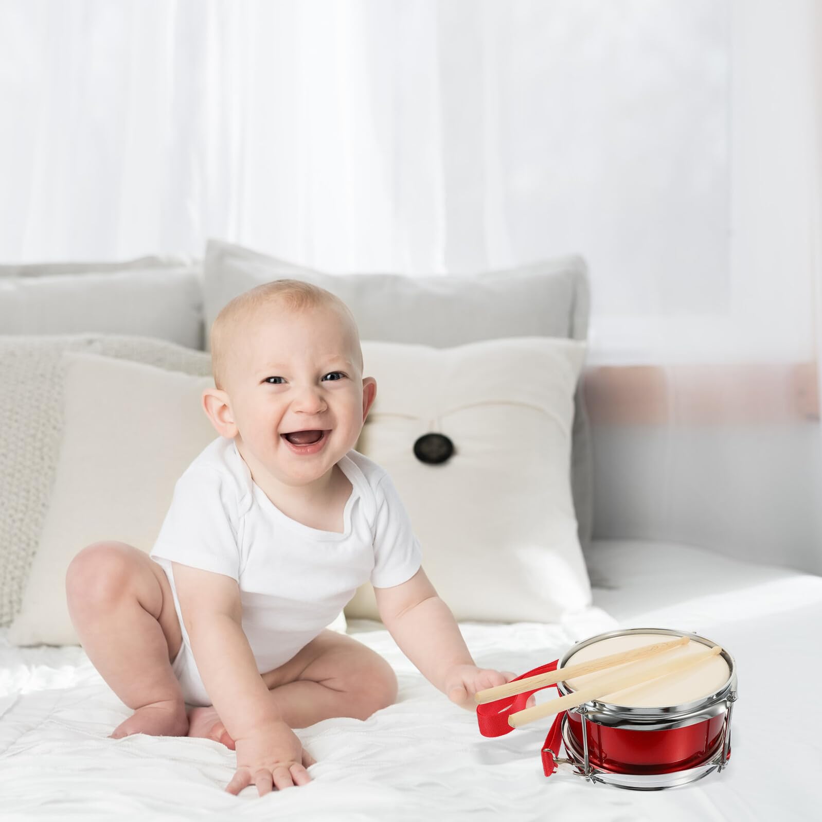 Gatuida Juguete para Niños de Percusión Rojo, 1 Set de Militar | Metal y Madera, Resistencia a Roturas, para Nivel Inicial, Desarrolla la Percepción del Ritmo, Uso Infantil y Profesional
