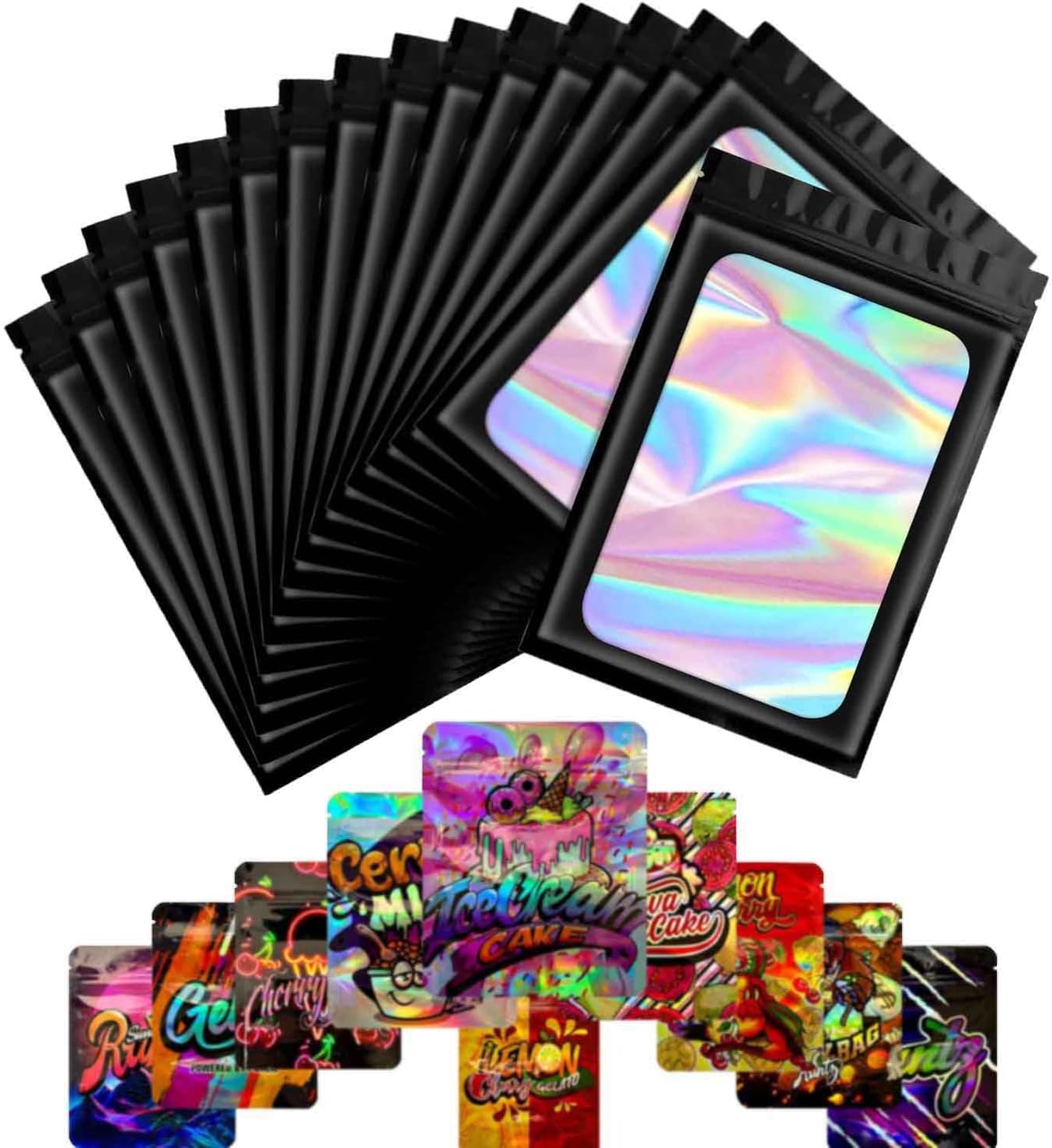 100 Bags Storage Food 3.5g Bags StandUp, Reseable Ziplock