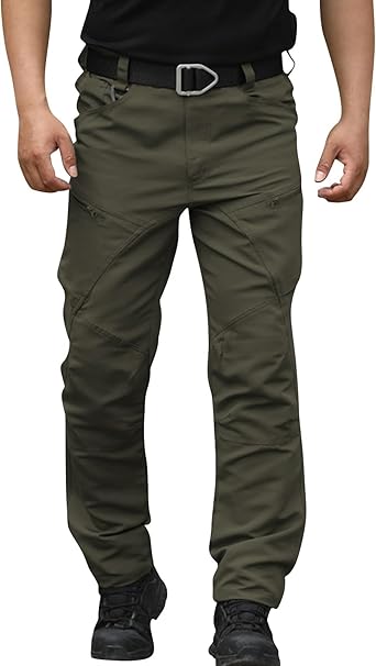 OIOLOYJM Military Cargo Pants for Men Hiking Relaxed Fit Work Waterproof Stretch Tactical Lightweight Outdoor Travel Pant