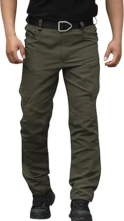 OIOLOYJM Military Cargo Pants for Men Hiking Relaxed Fit Work Waterproof Stretch Tactical Lightweight Outdoor Travel Pant