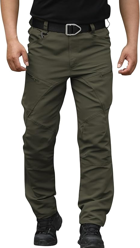 OIOLOYJM Military Cargo Pants for Men Hiking Relaxed Fit Work Waterproof Stretch Tactical Lightweight Outdoor Travel Pant