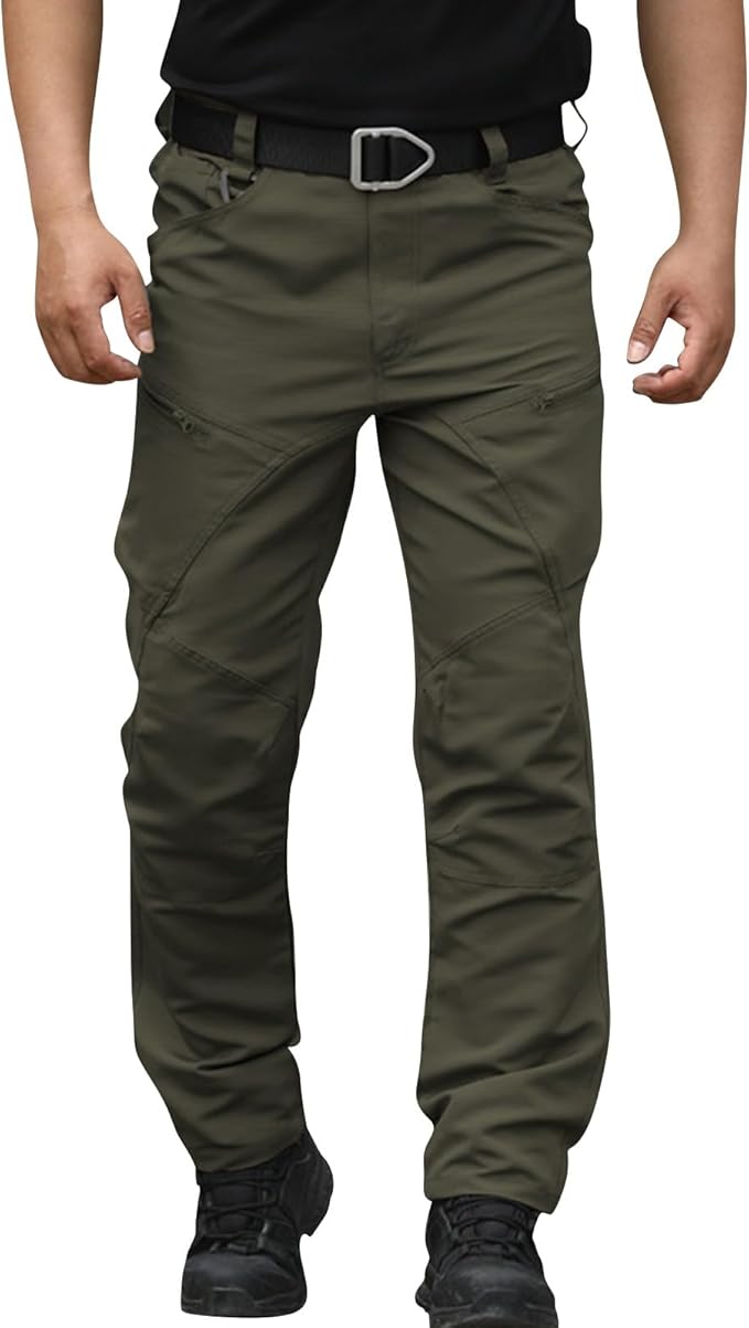 OIOLOYJM Military Cargo Pants for Men Hiking Relaxed Fit Work Waterproof Stretch Tactical Lightweight Outdoor Travel Pant