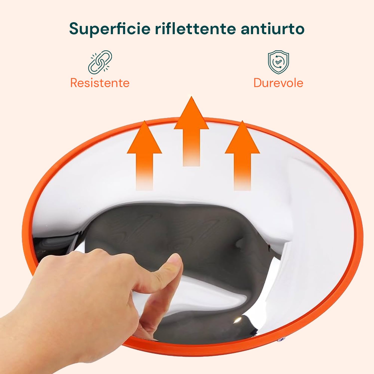 Specchio Stradale Convesso Ø 60 cm - Specchio Parabolico di Sicurezza, Visione Grandangolare 160° - Per Angoli Ciechi per Garage, Parcheggi e Magazzini - Con Kit Montaggio a Parete o Palo