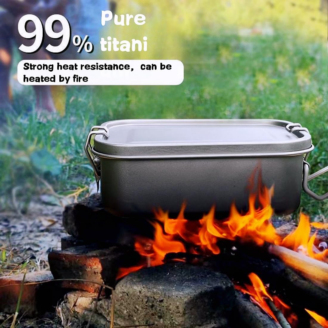 Titanium Lunch Box, 27oz Insulated Food Container with Leakproof Lid, Bento Box for Mens Women, Leak-Resistant for Office Travel outdoors, Gray