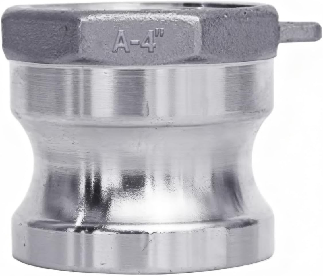 BORDSTRACT Camlock Fittings, 4" Part A 304 Stainless Steel Cam Groove Hose Fittings, 1Pcs Adapter Female Thread Camlock Fitting
