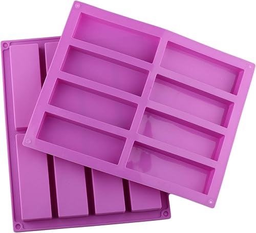 Miniatura 5 de Mujiang Moldes de silicona para barra de granola rectangular de 8 cavidades, moldes de barra de cereales para nutrición, juego de 2