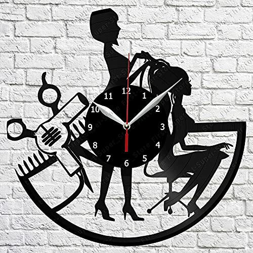 XDG Coiffeur Vinyle Horloge Murale LP Record décor à la Maison Cadeau de personnalité d'art Fait à la Main (Taille: 12 Pouces, Couleur: Noir) Cover