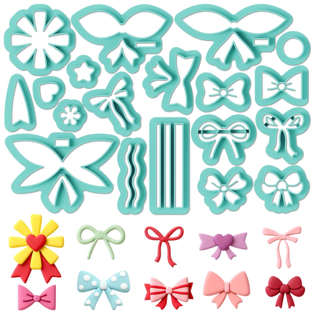 ORIGACH 19 Pcs Bow Theme Polymer Clay Cutters