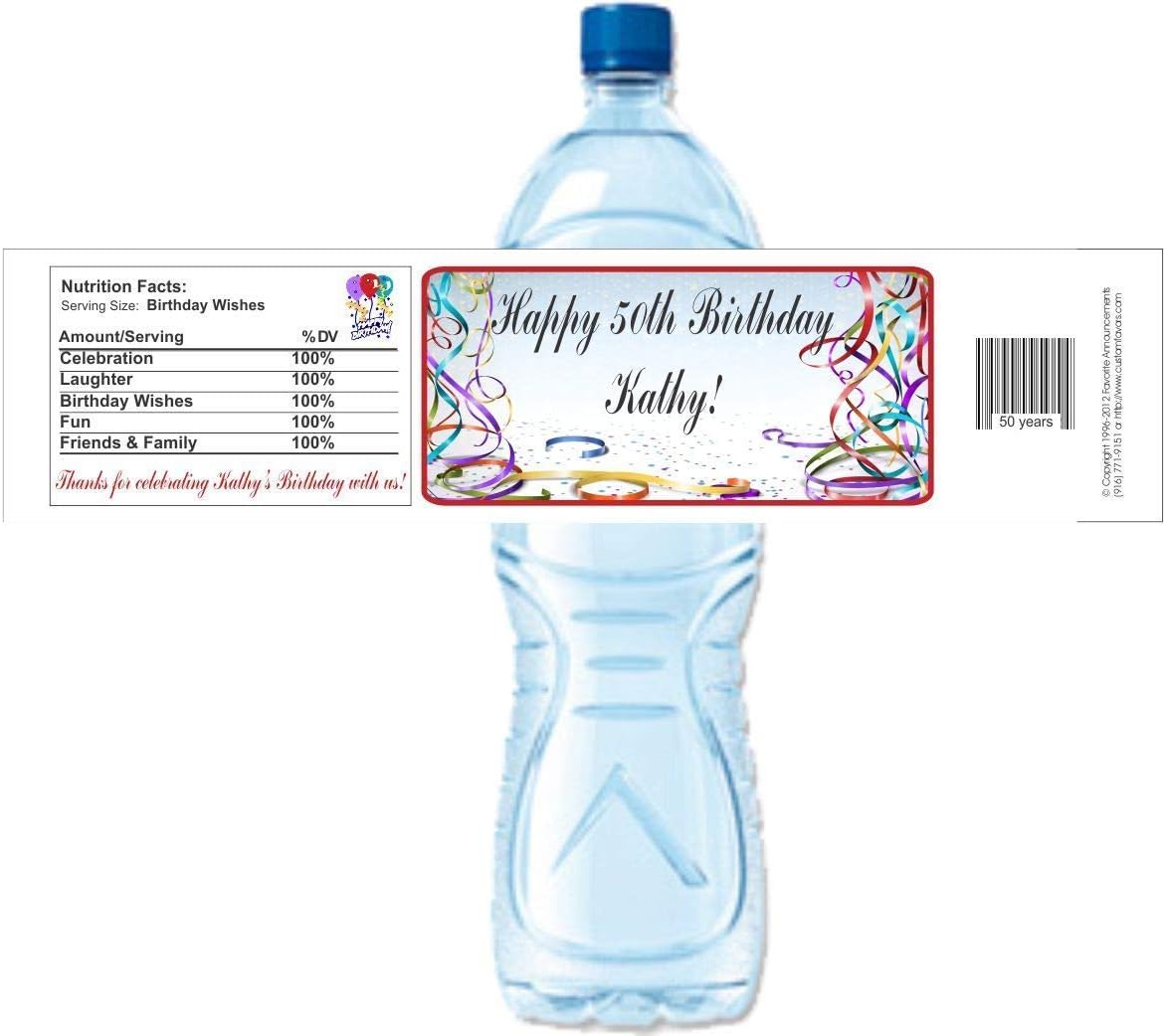 Happy Birthday Water Bottle Labels (set of 24)(Y565)