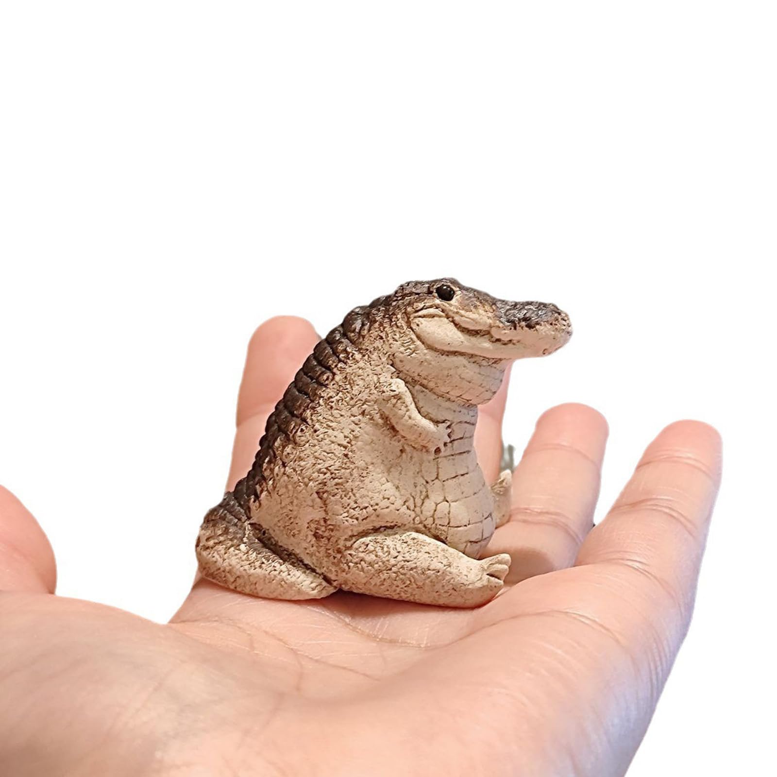 KnocKconK Small Crocodile Fish Tank Decorations, Cute Lively Crocodile Aquarium Decoration, Animal Fish Tank Display Decor,Ornamen Artificial Resin