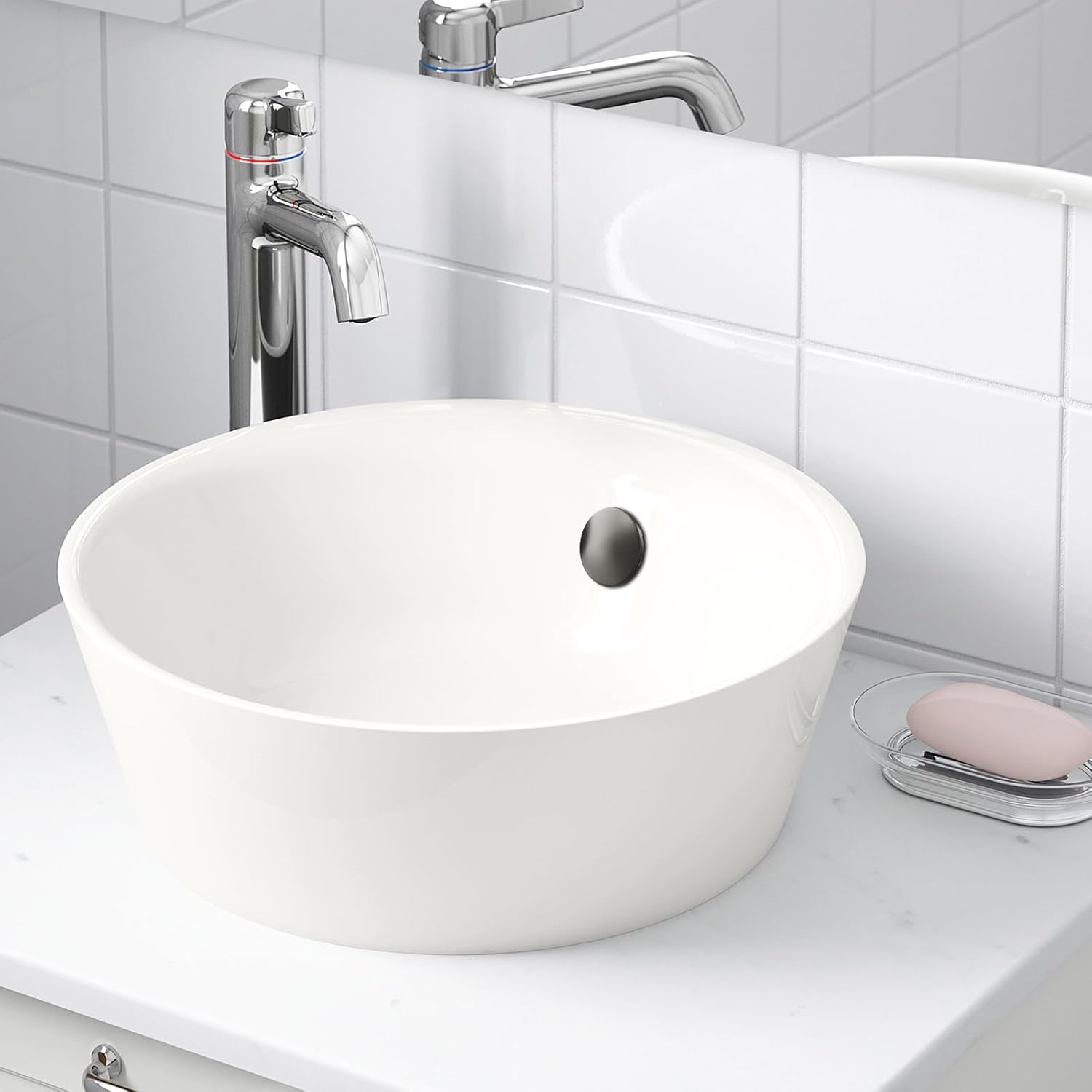 Bathroom Sink Basin Trim Overflow Cover Brass Insert in Hold Caps Brushed Vanity Ceramic Vessel Kitchen Replacement Dual Layer Insert Pack of 2(Black)