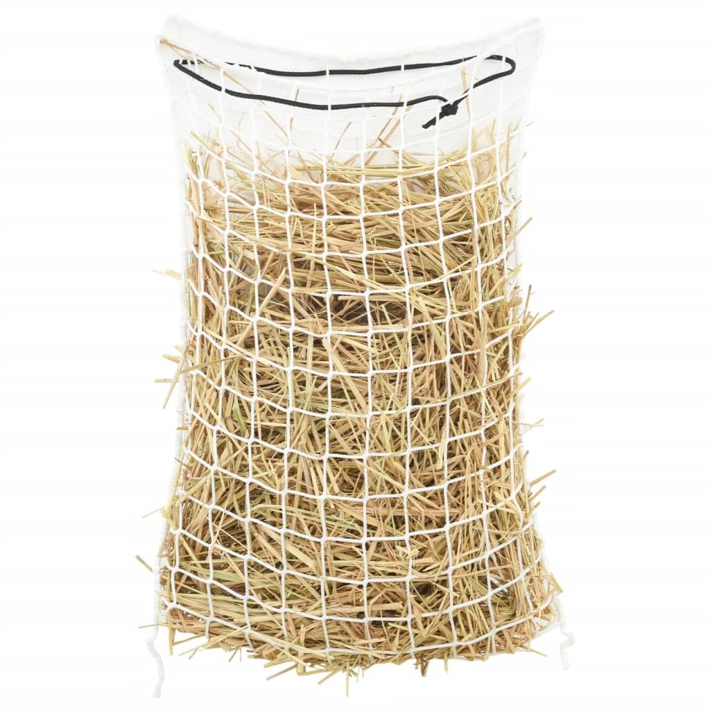 Red para heno (2 unidades, redondas, 75 x 50 cm, polipropileno, comedero para caballo, vacuno, oveja, cabra, resistente a la intemperie, plegable para establo pasto, granja, desperdicio de heno